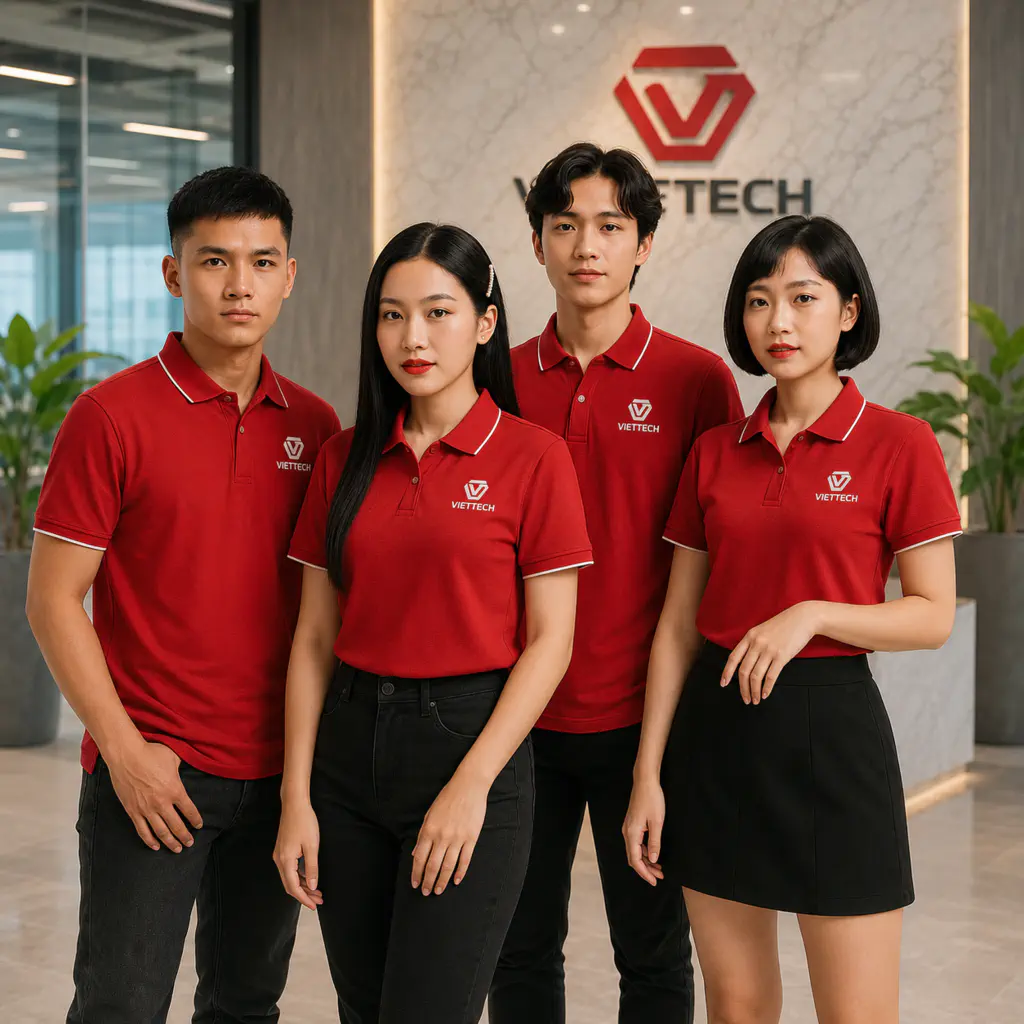 Áo thun phối màu và in logo theo yêu cầu